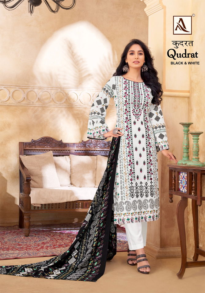 Qudrat Black And White By Alok Suit Pakistani Printed Cotton Dress Material Wholesale Price In Surat